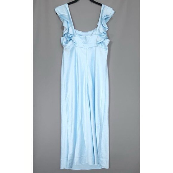 NWT Madewell Maxi Slip Dress Size 8 Flutter Sleeve Clarity‎ Baby Blue NP137 - Picture 8 of 13